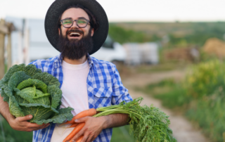 Farmer Lachen Gemüse